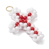 Beaded Cross Charms PALLOY-GD00002-4