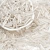 Silver Lined Transparent Glass Bugle Beads SEED-R028-2x15-B02-1