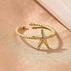 Brass Cuff Rings for Women RJEW-C123-08E-G-3