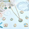 10Pcs 10 Styles 304 Stainless Steel Enamel Pendants STAS-SC0021-21-4