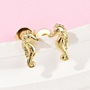 Brass Stud Earrings EJEW-R032-04G-1