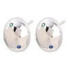 Oval Brass Micro Pave Cubic Zirconia Stud Earrings EJEW-Z164-17P-02-5