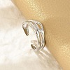 Hollow Out 304 Stainless Steel Cuff Rings for Women RJEW-G338-23P-3