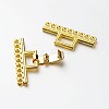 9 Strands Alloy and Brass Fold Over Clasps PALLOY-N0112-04G-3