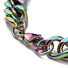 Ion Plating(IP) 304 Stainless Steel Cuban Link Chain Bracelets STAS-A028-B064MC-3