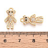 Brass Micro Pave Clear Cubic Zirconia Pendants KK-T078-02G-01-3