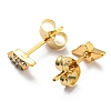 PVD Vacuum Plating 304 Stainless Steel Stud Earrings with Rhinestone for Women STAS-D087-20G-2