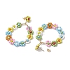 Woven Flower Glass Seed Beads Dangle Earrings EJEW-JE05816-4