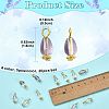 20Pcs 4 Colors Baking Paint Transparent Glass Pendants PALLOY-FS00074-3