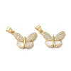 Brass Micro Pave Clear Cubic Zirconia Pendants KK-B083-38G-1