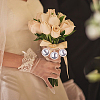 2Pcs 2 Colors Iron Rhinestone Multi-strand Stretch Round Oval Charms Bracelets BJEW-DR00009-5