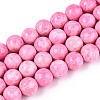 Dyed Synthetic Fossil Beads Strands G-T139-8mm-66C-1