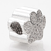 Brass Micro Pave Cubic Zirconia European Beads LS-ZIRC-T002-101-4