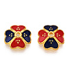 4-Petal Alloy Enamel Bead Caps X1-ENAM-TAC0023-10-3