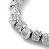 202 Stainless Steel Grooved Column Beaded Stretch Bracelets for Men Women BJEW-D034-02P-2