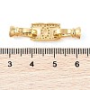 Rack Plating Brass Micro Pave Clear Cubic Zirconia Fold Over Clasps KK-S384-12G-3