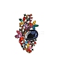 Flower Alloy & Glass Brooch PW-WGC0DFD-01-1