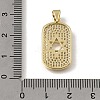 Brass Micro Pave Clear Cubic Zirconia Pendants KK-C262-20G-3