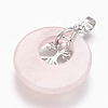 Natural Rose Quartz Pendants G-F573-C12-3