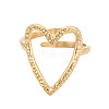 Ion Plating(IP) 304 Stainless Steel Heart Cuff Ring RJEW-N038-123LG-2