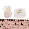 Rectangle Natural Rose Quartz Rune Stones G-Z059-01C-3