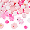 60Pcs Silicone Beads for DIY Big Themed Jewelry SIL-TA0003-37-3