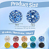 Olycraft 100Pcs 10 Colors Polymer Clay Pave Rhinestone Beads RB-OC0001-07-2