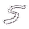 Men's 201 Stainless Steel Cuban Link Chain Necklaces NJEW-G340-22P-2