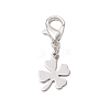 5Pcs Clover 201 Stainless Steel Pendant Decorations HJEW-JM03015-4