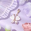 Butterfly Shell & Shell Pearl Pendant Decoration HJEW-TA00271-2