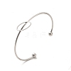 Non-Tarnish Oval 201 Stainless Steel Cuff Bangles for Women Girls STAS-K247-04P-3