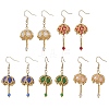 Transparent Electroplate Glass & Seed Glass Beads Dangle Earrings EJEW-MZ00714-2