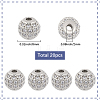 20Pcs Round Brass Micro Pave Cubic Zirconia Beads ZIRC-SC0001-37B-2