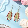 Glass Seed Dangle Earrings EJEW-MZ00569-01-1