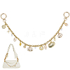 Alloy & ABS Plastic Imitation Pearl & Electroplated Natural Shell Tassel 304 Stainless Steel Bag Decorative Chains HJEW-BM00057-1