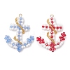 2Pcs 2 Colors Glass Seed Beaded Boat Anchor Pendants PALLOY-MZ00534-1