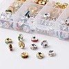 1 Box Eight Color Brass Rhinestone Spacer Beads RB-X0002-01-2