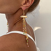 Alloy Jellyfish Tassel Dangle Earrings FS-WGBA216-04-2