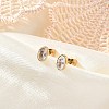 304 Stainless Steel Rhinestone Stud Earrings for Women EJEW-M068-03G-7