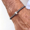 6mm Round Frosted Synthetic Non-magnetic Hematite Beaded Stretch Bracelets MB0554-7-1