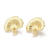 Rack Plating Leaf Brass Stud Earrings EJEW-H016-37G-2