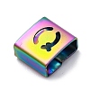 Ion Plating(IP) 304 Stainless Steel Square Slide Charms STAS-L132-06Q-M-2