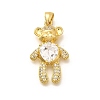 Rack Plating Brass Micro Pave Cubic Zirconia Pendants KK-L226-006G-07-1