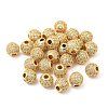 Brass Micro Pave Clear Cubic Zirconia Beads KK-I705-13G-3