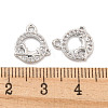 Brass Micro Pave Clear Cubic Zirconia Charms KK-Z044-20P-3