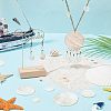 Flat Round Sea Shell Pendants SHEL-AR0001-17-4