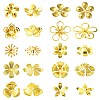 100Pcs 10 Style Brass Bead Caps KK-CJ0002-12-1