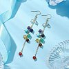 Round Gemstone Dangle Earrings EJEW-TA00473-2