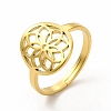 Ion Plating(IP) 304 Stainless Steel Flower Adjustable Ring for Women RJEW-B027-19G-1