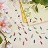 36Pcs 9 Colors Dyed Synthetic Imperial Jasper Copper Wire Wrapped Pendants PALLOY-FG00003-4